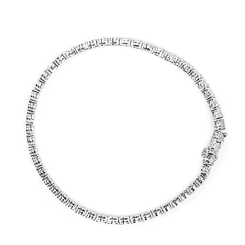 .925 Sterling Silver Lab Grown Diamond Illusion-Set Miracle Plate Tennis Bracelet - 7.25" Inches - The Snow Owls