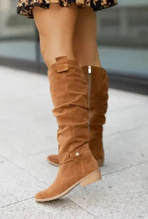 Autumn And Winter Zipper High Boots - The Snow Owls