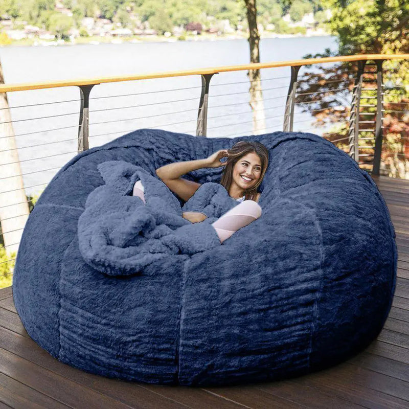 Giant Fluffy Fur Bean Bag - The Snow Owls