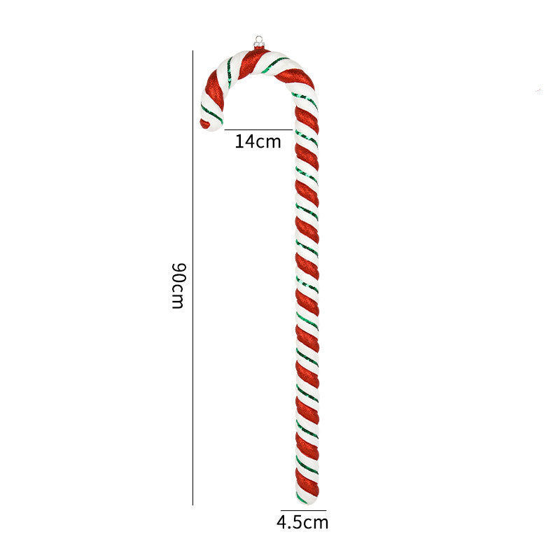 Red White And Green Painted Glitter Crutches Photography Shooting Props Christmas Decorations