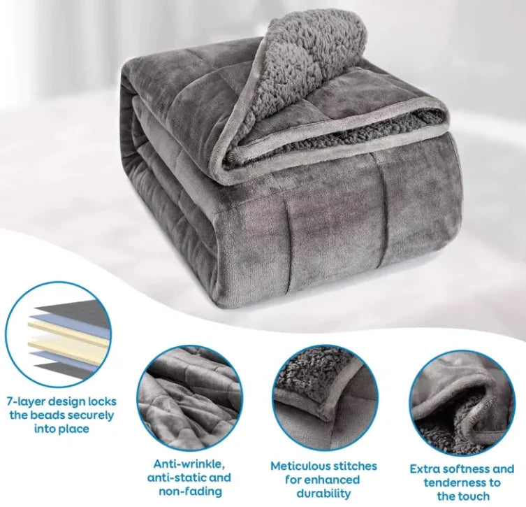 Double Rhinestone Velvet Lambswool Gravity Quilt - The Snow Owls