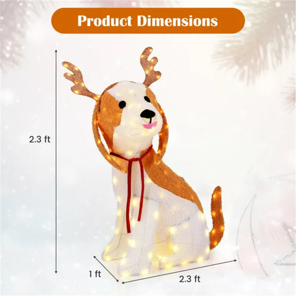 Christmas Dog Decorations With LED Lights, Christmas Decorations