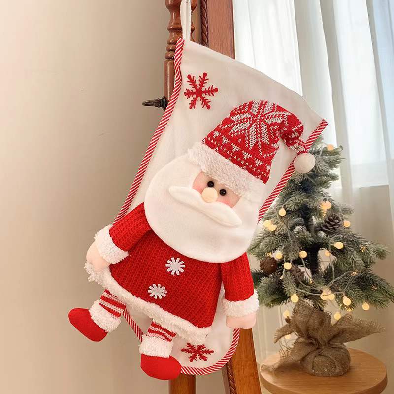 Christmas Decorations Knitted Three-dimensional Snowman Gift Bag For The Elderly