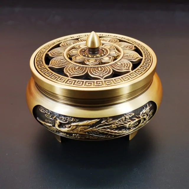 Antique Copper Incense Burner - The Snow Owls