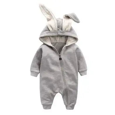 Rabbit Ear Hooded Baby Rompers - The Snow Owls