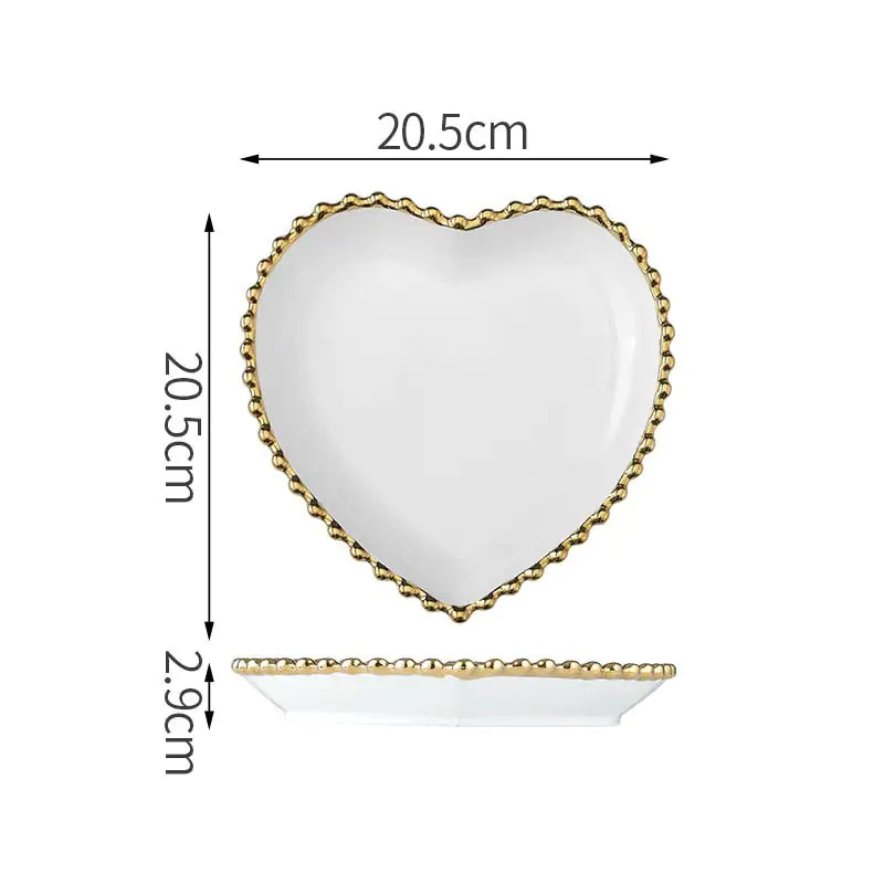 Nordic Gold Bead Ceramic Dinner Plates - The Snow Owls