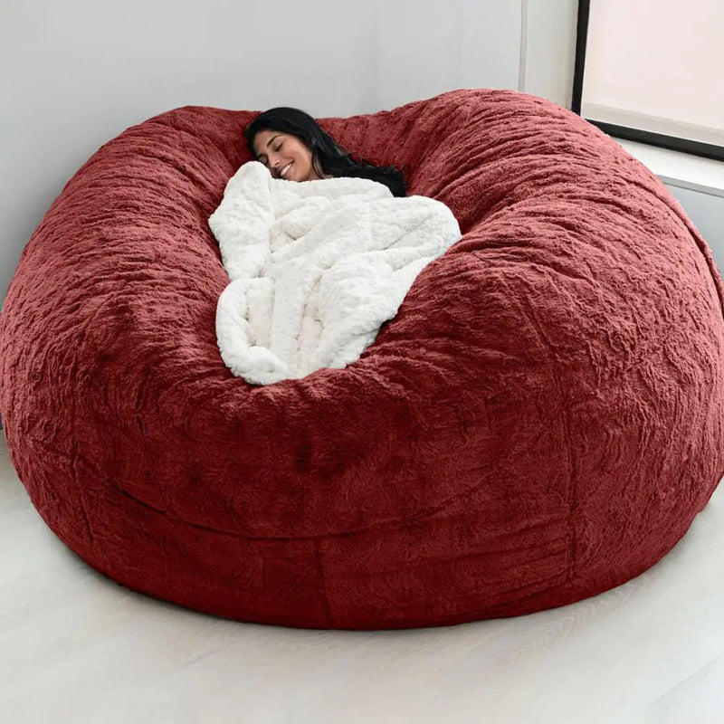 Giant Fluffy Fur Bean Bag - The Snow Owls