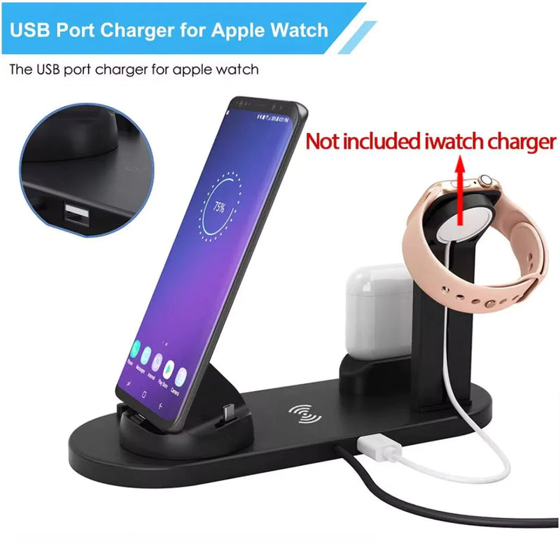 Ultimate 30W 7-in-1 Wireless Charging Station for iPhone, Apple Watch & AirPods – Fast & Convenient! - The Snow Owls