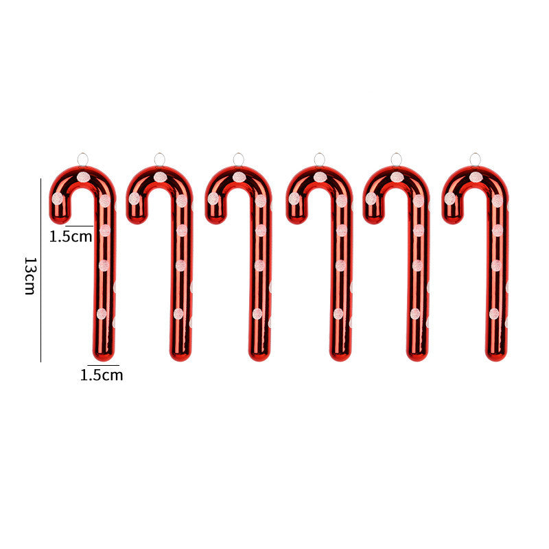 Red White And Green Painted Glitter Crutches Photography Shooting Props Christmas Decorations