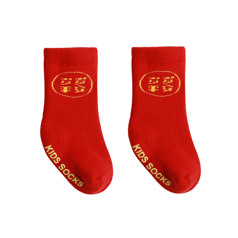 Red New Year Thickened Warm Socks