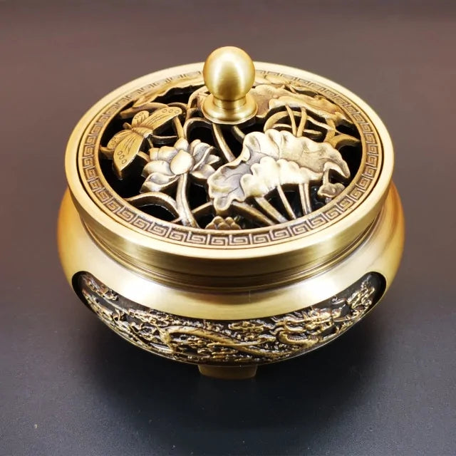 Antique Copper Incense Burner - The Snow Owls