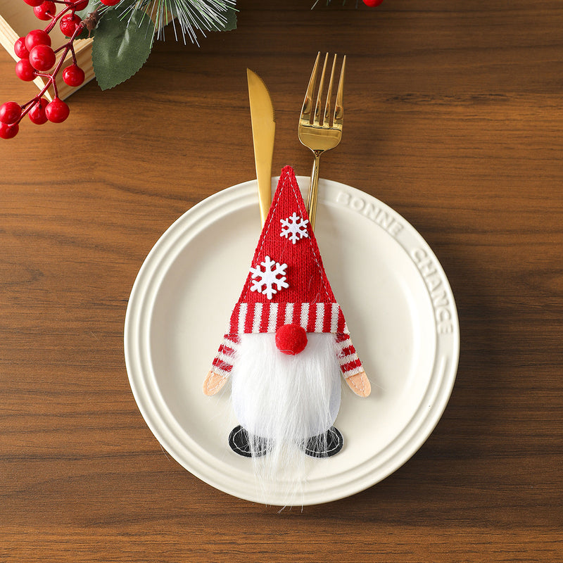 Christmas Knife And Fork Cloth Cover Felt Cloth Home Dining Table Decorations