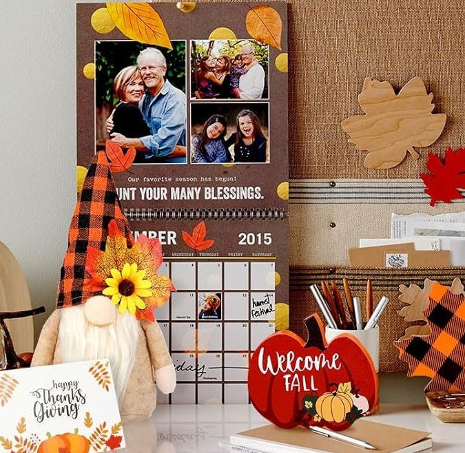 Fall Gnome Tiered Tray Decorations Set Farmhouse Pumpkin Decor Autumn Maple Leaf Table Centerpieces With Fall String Lights Thankgiving Day Fall Greeting Card Autumn Harvest Decorations Clearance Sale