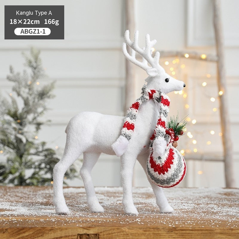 Christmas Snowman Sled Elk Squirrel Polar Bear Decorations Desktop Ornaments