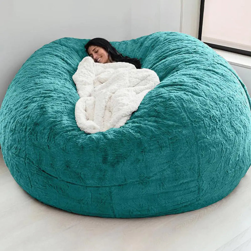Giant Fluffy Fur Bean Bag - The Snow Owls
