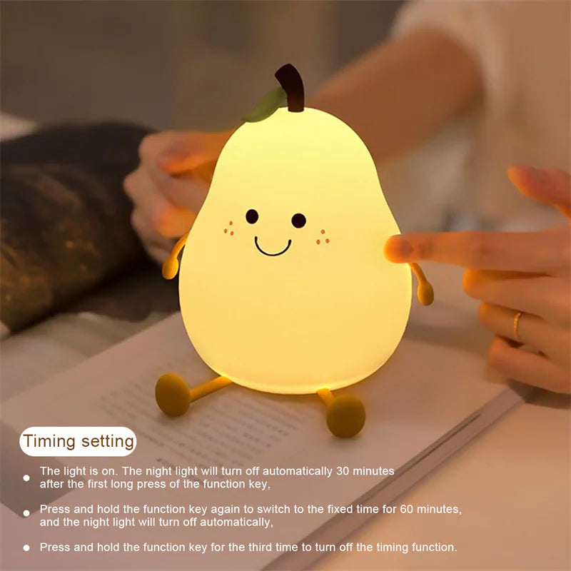 Pear Fruit Night Light - The Snow Owls