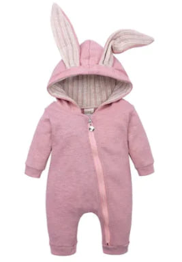 Rabbit Ear Hooded Baby Rompers - The Snow Owls