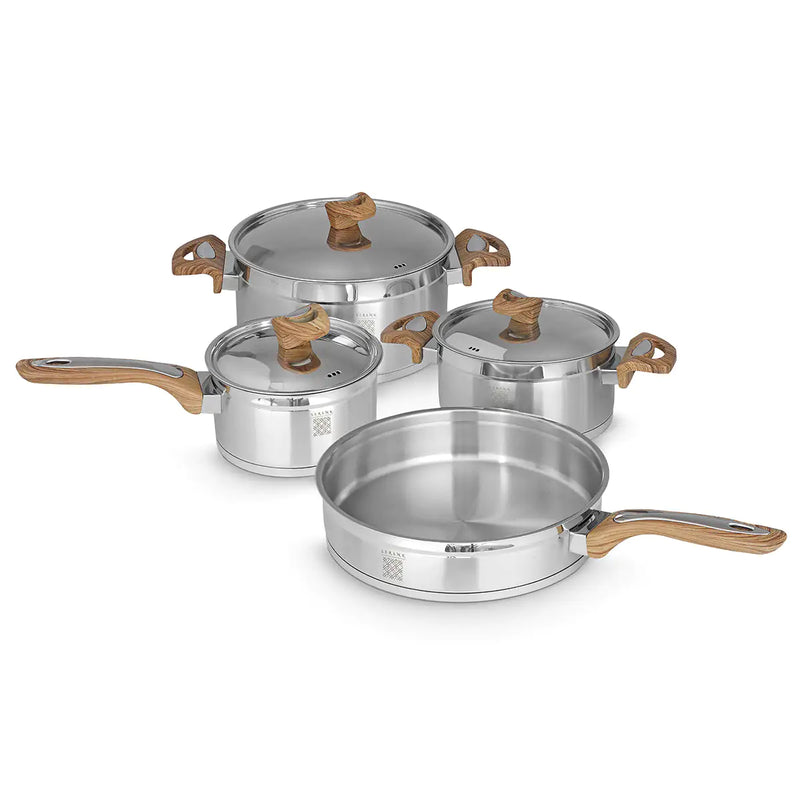 Serenk Definition Stainless Steel 7 Pieces Cookware Set - The Snow Owls