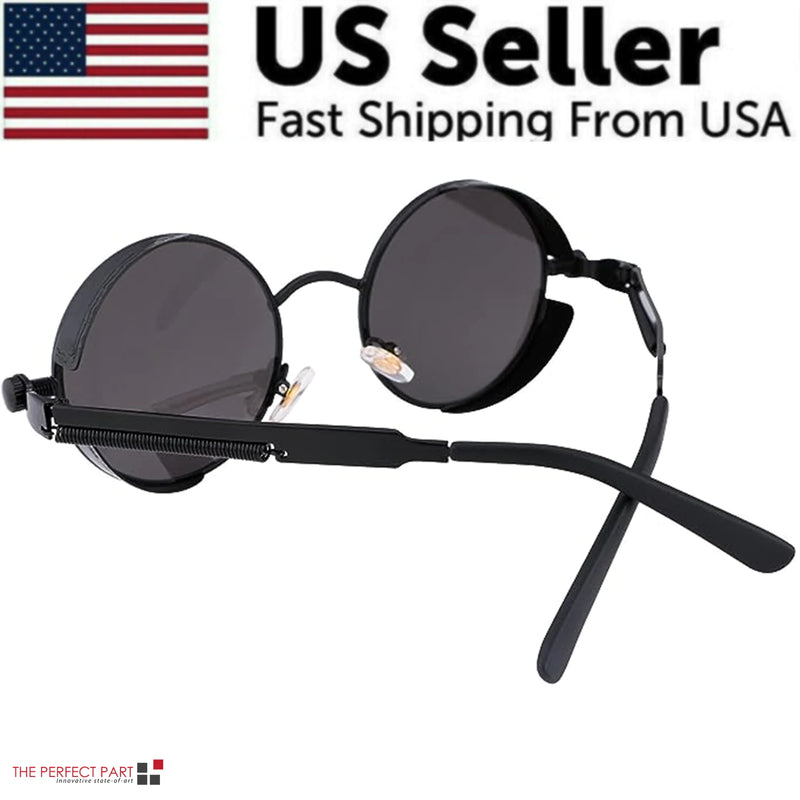 Retro Round Polarized Sunglasses Men Women Vintage Gothic Steampunk Glasses - The Snow Owls