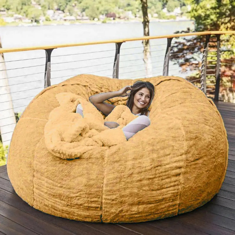 Giant Fluffy Fur Bean Bag - The Snow Owls