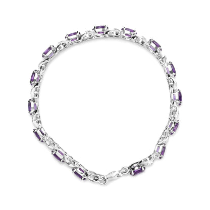 Amethyst & Diamond X-Link Bracelet