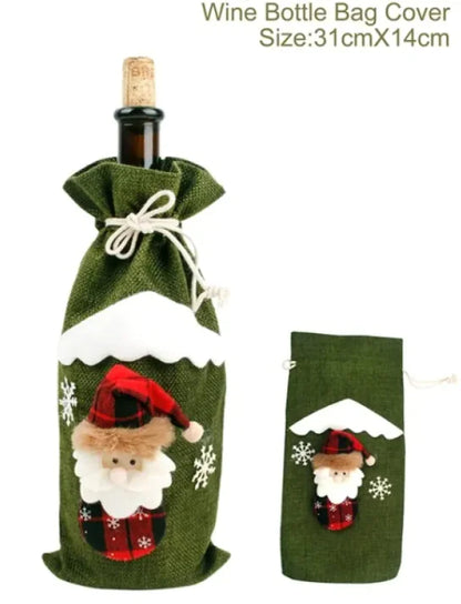 HolidayCheers™ Christmas Wine Bottle Cover – Festive Holiday Decoration