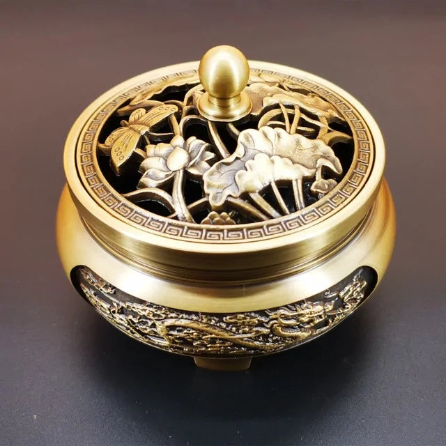 Antique Copper Incense Burner - The Snow Owls