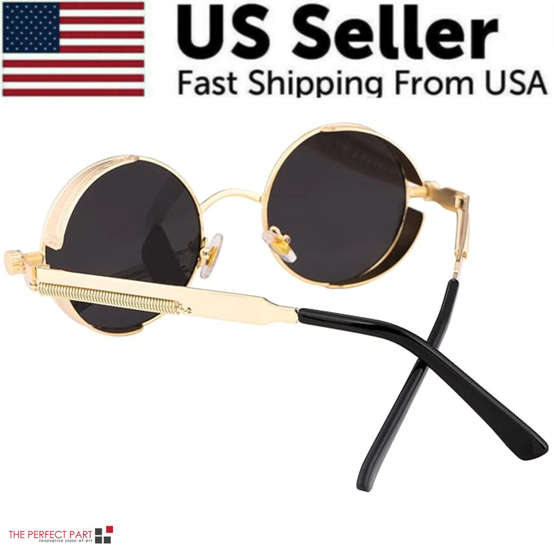 Retro Round Polarized Sunglasses Men Women Vintage Gothic Steampunk Glasses - The Snow Owls