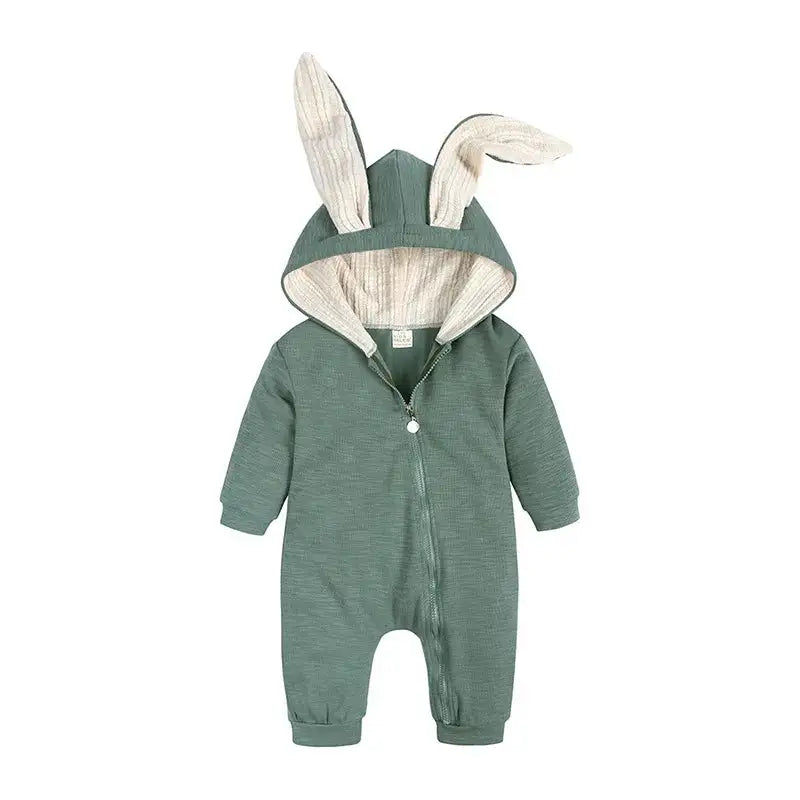 Rabbit Ear Hooded Baby Rompers - The Snow Owls