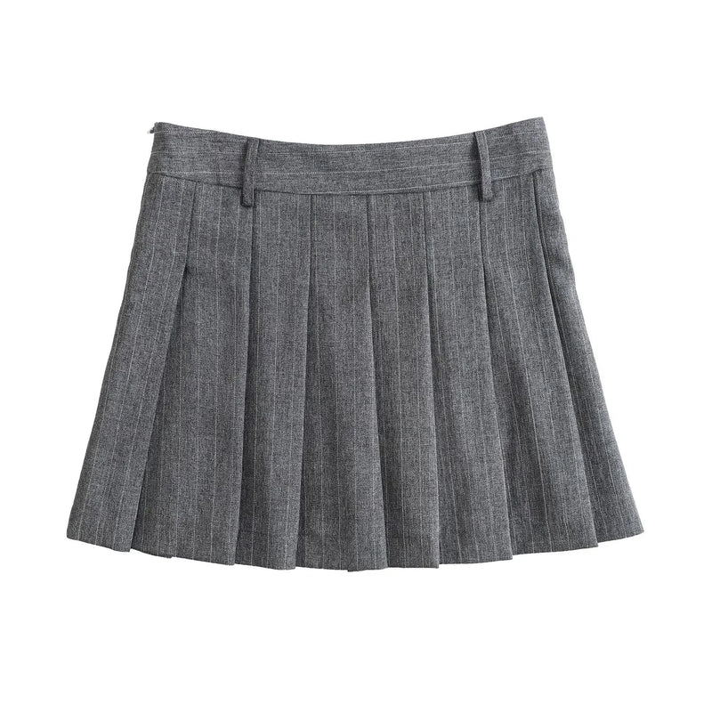 French Pinstripe Wool Blend Suit Coat and Skirt Set - The Snow Owls