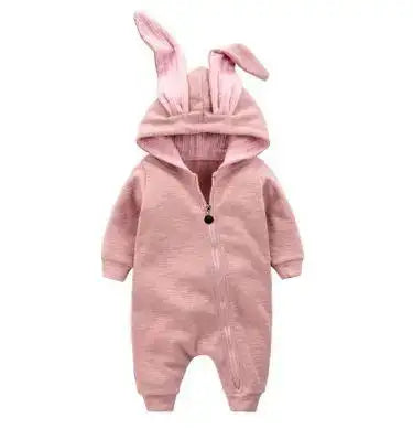 Rabbit Ear Hooded Baby Rompers - The Snow Owls