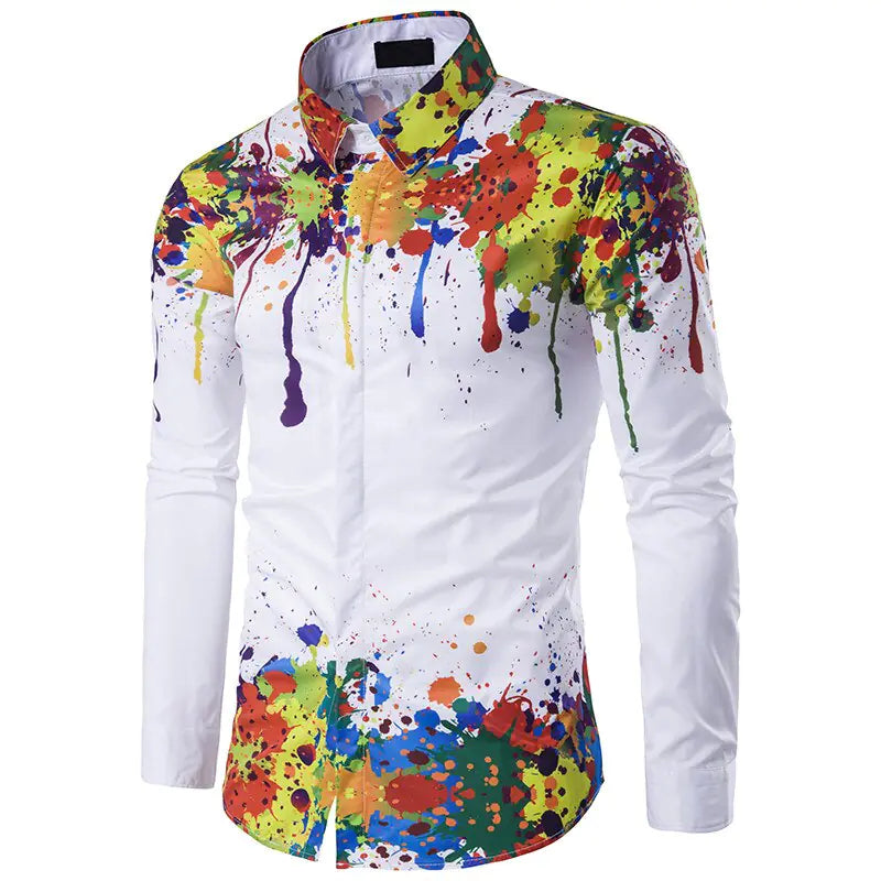 3D ink Splash Paint Color Long-sleeved - The Snow Owls