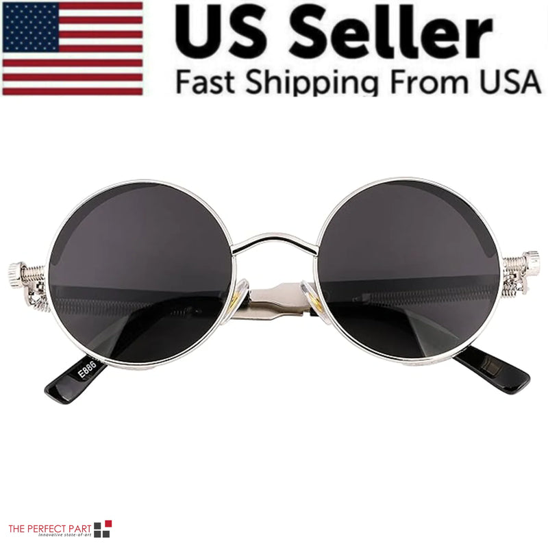 Retro Round Polarized Sunglasses Men Women Vintage Gothic Steampunk Glasses - The Snow Owls