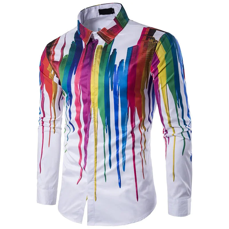 3D ink Splash Paint Color Long-sleeved - The Snow Owls