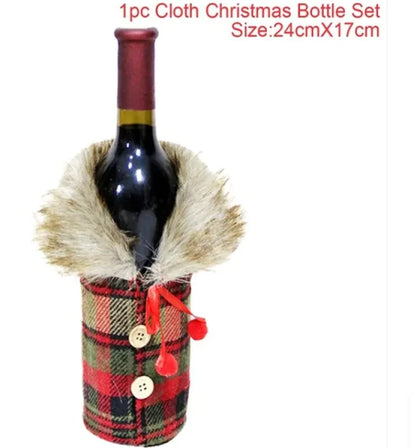 HolidayCheers™ Christmas Wine Bottle Cover – Festive Holiday Decoration