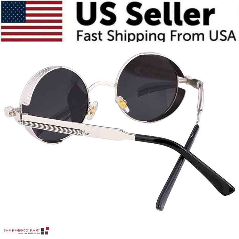 Retro Round Polarized Sunglasses Men Women Vintage Gothic Steampunk Glasses - The Snow Owls