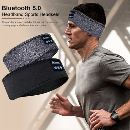 Bluetooth Sports Headband with Earbuds and Eye Mask