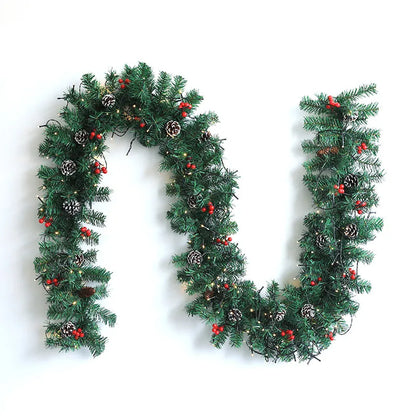 Garland Cane Christmas Decoration Pre-Lit 2.7m Green Garland Cane Decoration