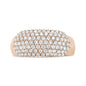 18K Rose Gold 1.00 Cttw Diamond Multi Row Dome Band Ring (F-G Color, VS1-VS2 Clarity)