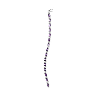 Amethyst & Diamond X-Link Bracelet