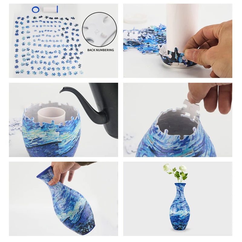 3D Puzzle DIY Decorative Vase - The Snow Owls