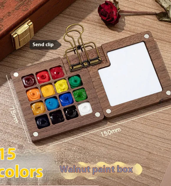 Mini Watercolor Color Box Acrylic Box Portable Portable Journal Book Sketch Travel Painting Picture Book