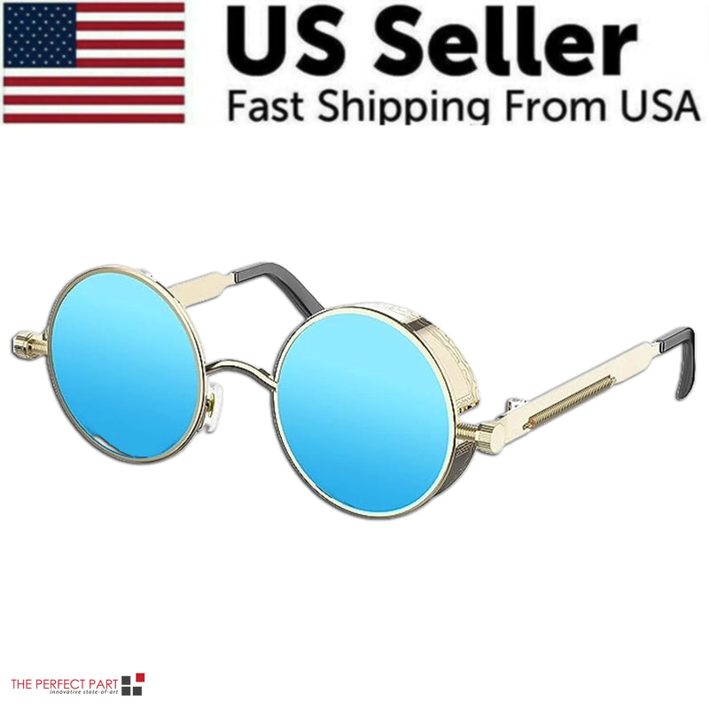 Retro Round Polarized Sunglasses Men Women Vintage Gothic Steampunk Glasses - The Snow Owls