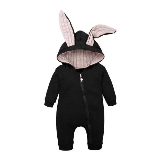 Rabbit Ear Hooded Baby Rompers - The Snow Owls