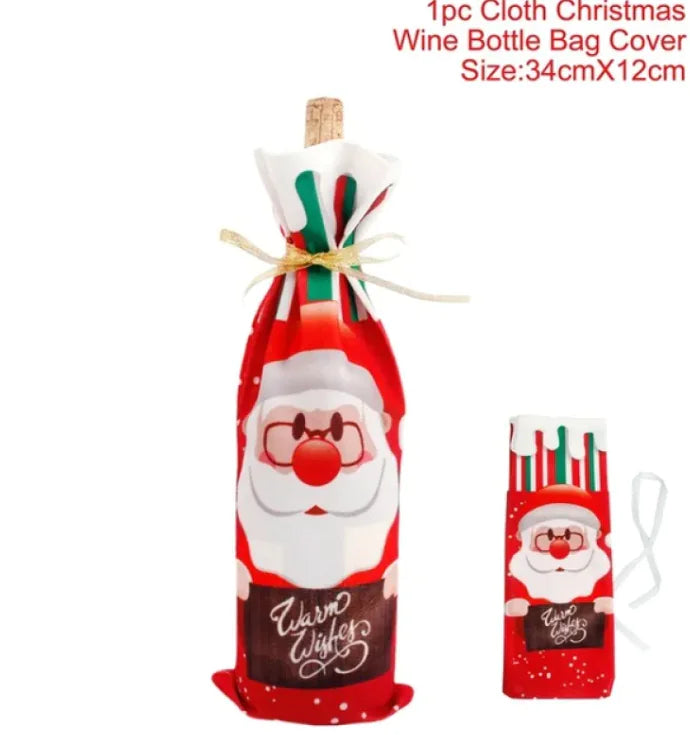 HolidayCheers™ Christmas Wine Bottle Cover – Festive Holiday Decoration