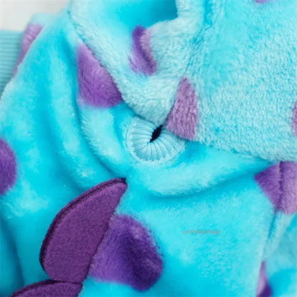 1PC Pet Clothing Dog Cat Autumn and Winter Thickened Warm Blue Dinosaur Hooded Coat For Small Medium Dogs - The Snow Owls