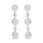 14K White Gold 2.00 Cttw Diamond Composite Cluster Floral Drop Earrings (I-J Color, I1-I2 Clarity)