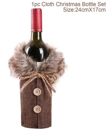 HolidayCheers™ Christmas Wine Bottle Cover – Festive Holiday Decoration