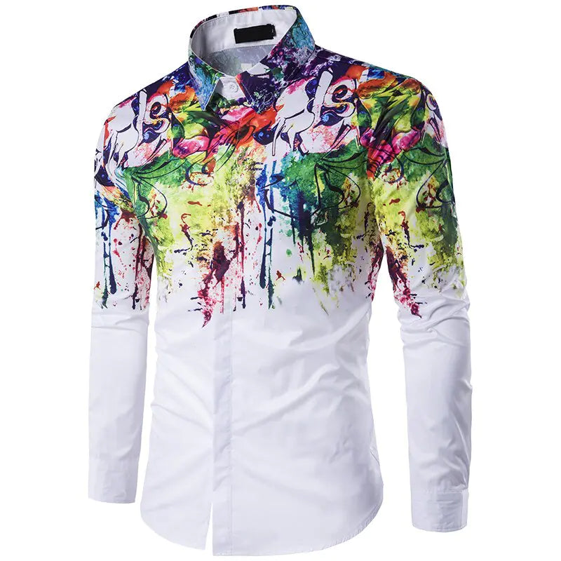 3D ink Splash Paint Color Long-sleeved - The Snow Owls