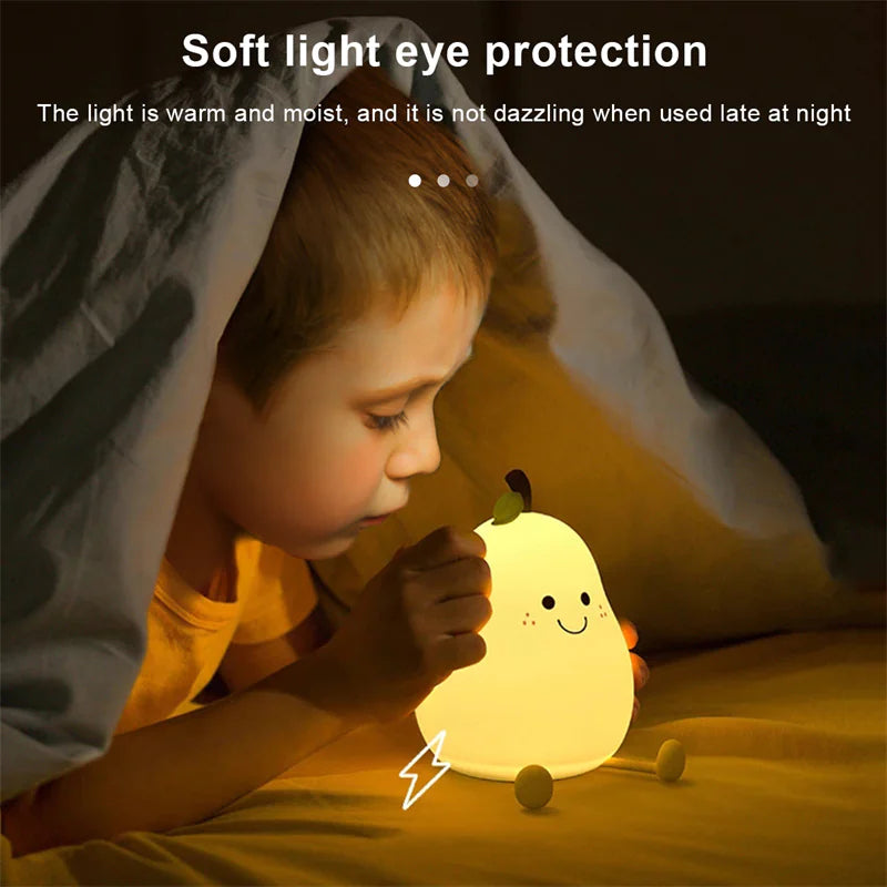 Pear Fruit Night Light - The Snow Owls